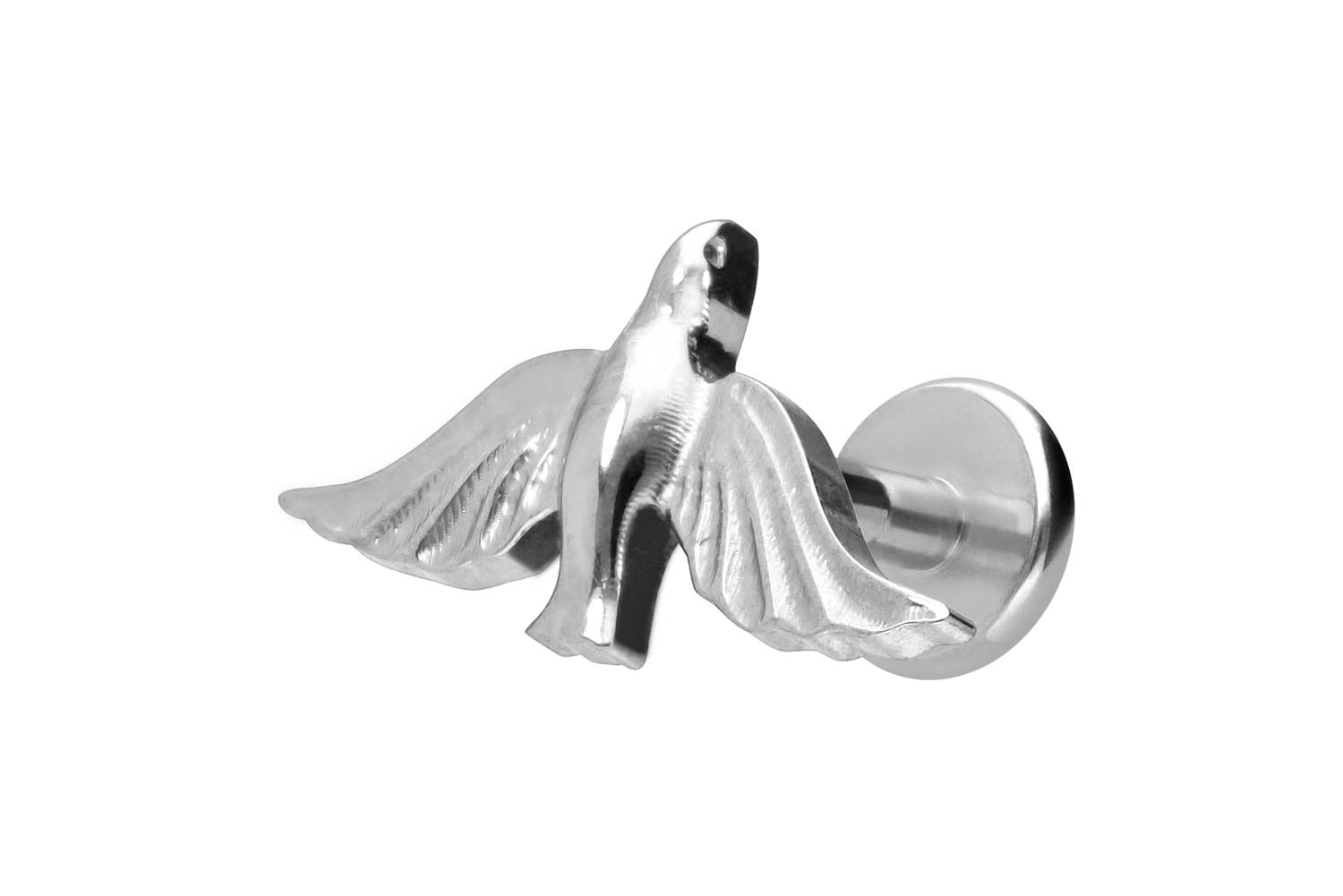 Titan Labret mit Innengewinde TAUBE